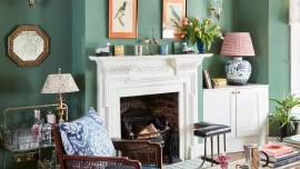 Sala elegante verde é tendencia